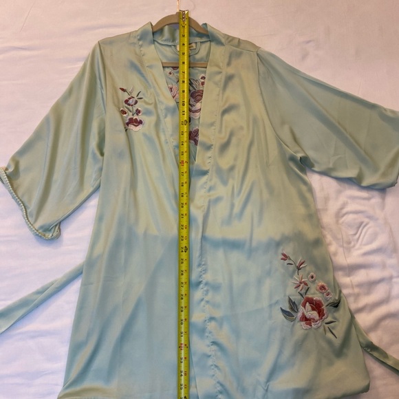 Cost Plus World Market Sage Green Embroidered Robe - Picture 4 of 7